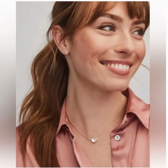 Kendra Scott Tess Gold Pendant Necklace – Slate Cat’s Eye – NWT w/ Dust Bag - Picture 2 of 6